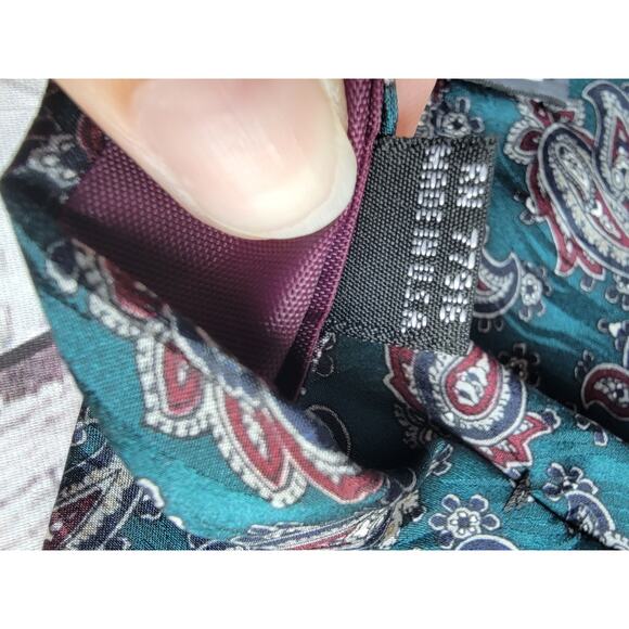 Johnathan Craig Men's Neck Tie Teal Paisley Pattern Classic Silk Blend Vintage - Picture 8 of 8